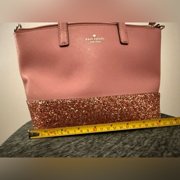 Kate Spade Ina Greta Court Dusty Peony Glitter Mini Tote Crossbody - Picture 3 of 13